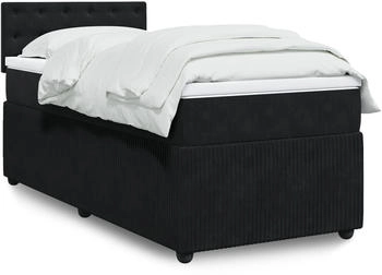 vidaXL Slatted Velvet Bed Base with Mattress 100x200cm black