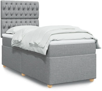 vidaXL Slatted Bed Base With Mattress 100 x 200cm grey