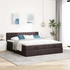 vidaXL Bed frame Ottoman Mattress Dark brown 180x200 cm Fabric