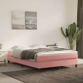 vidaXL Taschenfederkernmatratze Rosa 140x190x20 cm Samt (347793)
