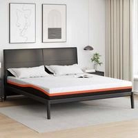 vidaXL Matratze Wei&szlig; und Schwarz 200 x 200 cm Jacquard-Stoff