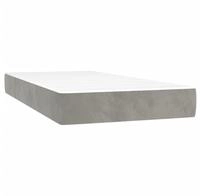 vidaXL Taschenfederkernmatratze Mittel Hellgrau 90x200x20 cm Samt