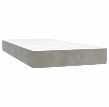 vidaXL Taschenfederkernmatratze Hellgrau 90x200x20 cm Samt (347728)