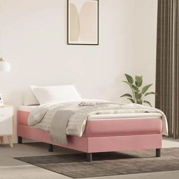 vidaXL Taschenfederkernmatratze Rosa 100x220x20 cm Samt (4016611)