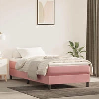 vidaXL Taschenfederkernmatratze Mittel Rosa 90x210x20 cm Samt