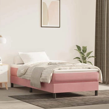 vidaXL Taschenfederkernmatratze Rosa 90x210x20 cm Samt (4016569)