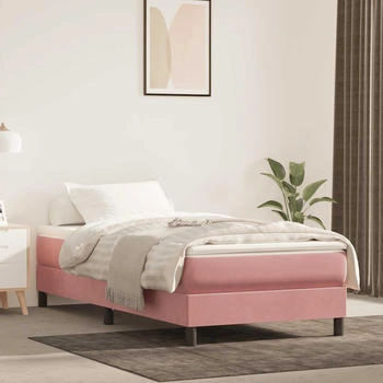 vidaXL Taschenfederkernmatratze Rosa 90x220x20 cm Samt (4016605)