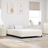 vidaXL Bettmatratze mit Matratze Creme 140 x 200 cm Stoff