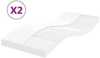 vidaXL Schaumstoffmatratzen 2 Stk. 100x200 cm 7-Zonen H&auml;rtegrad 20 ILD
