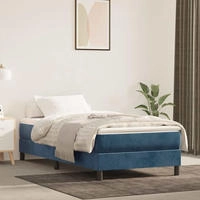 vidaXL Taschenfederkernmatratze Mittel Dunkelblau 80x220x20 cm Samt