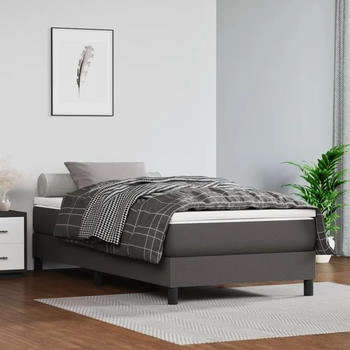 vidaXL Taschenfederkernmatratze Grau 100x200x20 cm Kunstleder (347746)
