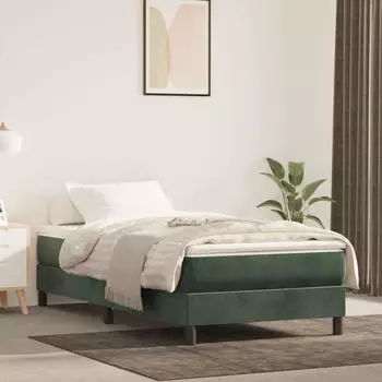 vidaXL Taschenfederkernmatratze Dunkelgr&uuml;n 100x200x20 cm Samt (347751)