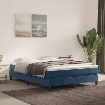 vidaXL Taschenfederkernmatratze Dunkelblau 140x190x20 cm Samt (347792)