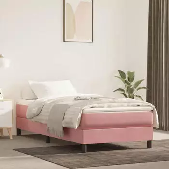 vidaXL Taschenfederkernmatratze Rosa 100x200x20 cm Samt (347753)