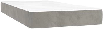 vidaXL Taschenfederkernmatratze Hellgrau 100x200x20 cm Samt (347748)