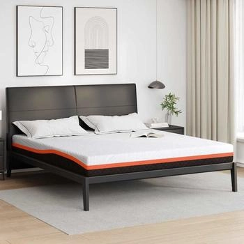vidaXL Matratze Weiß und Grau 180 x 200 cm der Schaum (4106356)
