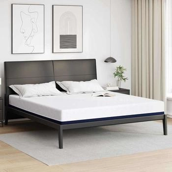 vidaXL Matratze Weiß und Blau 200 x 200 cm der Schaum (4106345)