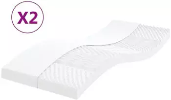 vidaXL Schaumstoffmatratzen 2 Stk. 90x200 cm 7-Zonen H&auml;rtegrad 20 ILD (356363)