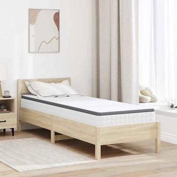 vidaXL Matratze Wei&szlig; und Grau 80 x 200 cm Bonell Feder (4106437)