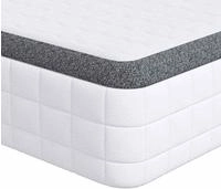 vidaXL Matratze Wei&szlig; und Grau 90 x 200 cm Bonell Feder
