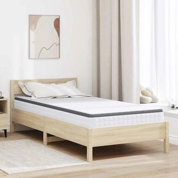 vidaXL Matratze Weiß und Grau 90 x 190 cm Bonell Feder (4106438)