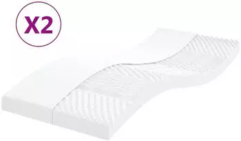 vidaXL Schaumstoffmatratzen 2 Stk. 90x190 cm 7-Zonen H&auml;rtegrad 20 ILD (356361)