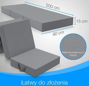 Eloneo Klappmatratze 90x200x15cm grau (24407) – Eloneo Klappmatratze 90x200x15cm grau (24407) für flexible Schlafgelegenheiten und perfekten Komfort