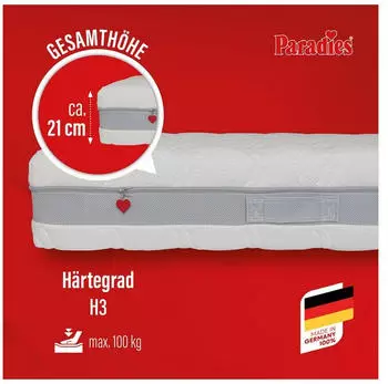 Paradies Prolife Supreme KS 140x200cm H3 – Perfekte Anpassung durch intelligente Zonierung