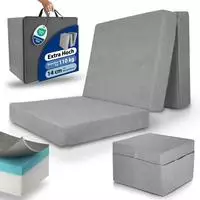 Premium Xl Klappmatratze G&auml;stebett + Husse Vs95 90x200cm Grau