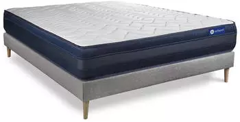 Actisom Actimemo Tech Matratzen-Set mit Lattenrost, Memory-Schaum, 5 Komfortzonen, 200x200cm (ACTIMEMO TECH)
