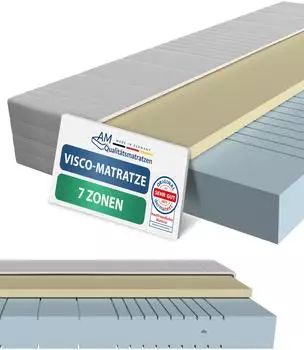 AM Qualit&auml;tsmatratzen 7-Zonen Viscoschaum Matratze 160x200cm H2, 20cm, Oeko-Tex&reg; Standard 100