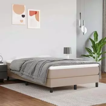 vidaXL Taschenfederkernmatratze 120x200x20cm Kunstleder, mittel, cappuccino (347767)