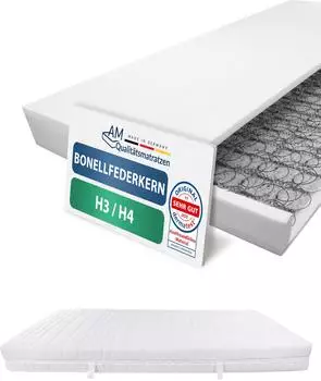 AM Qualit&auml;tsmatratzen Bonell-Federkernmatratze H3/H4 120x200cm