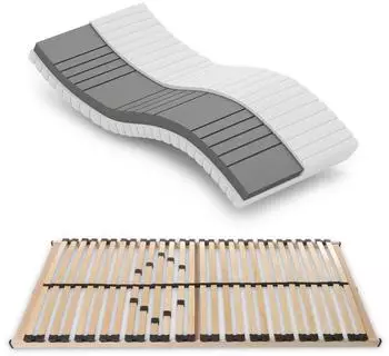 Betten-ABC KSP-500 Kaltschaummatratzen-Set H2 mit Lattenrost Max1 NV, 80x200cm