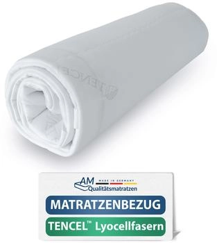 AM Qualitätsmatratzen Hochwertiger Matratzenbezug Tencel 200 x 200 x 14 cm