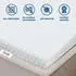 The White Stone Topper Memory Foam Viskoelastisch 90x195cm, abnehmbarer Bezug (TOPPER-90X195X5)