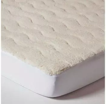 Homescapes Fleece-Matratzentopper gesteppt, Wei&szlig;, 135x190cm