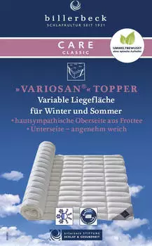 billerbeck Variosan Matratzenauflage Schafschurwolle 100x200cm (743)