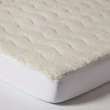 Homescapes Fleece-Matratzentopper, gesteppt, 150x200cm, Wei&szlig;