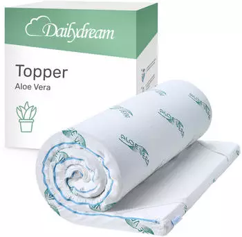 Dailydream Matratzen-Topper Model M Memory Foam 90x190cm 5cm Aloe Vera Edition (MWH-3081)