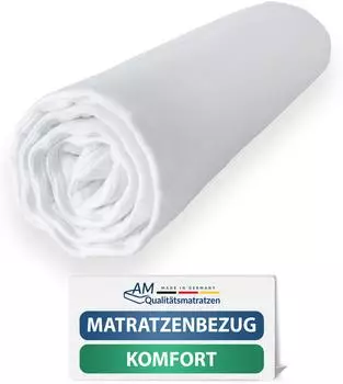 AM Qualit&auml;tsmatratzen Komfort Matratzenbezug waschbar mit Rei&szlig;verschluss 90x190cm