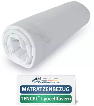 AM Qualit&auml;tsmatratzen Lyocell Matratzenbezug 180x220cm, Rei&szlig;verschluss, Oeko-TEX