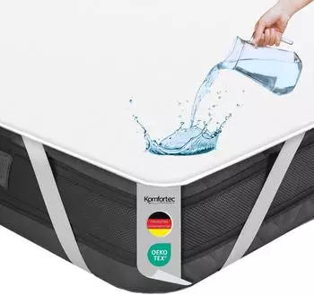 Komfortec Mikrofaser Matratzenauflage wasserdicht, atmungsaktiv, 160x200cm (kmf-mbezug-wd-160x200)
