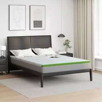 vidaXL Matratzenauflage wei&szlig; und gr&uuml;n 160x200cm, Jacquard-Stoff