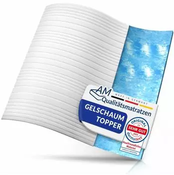 AM Qualit&auml;tsmatratzen Gel Topper RG50 200x220cm, waschbarer Bezug, Oeko-Tex