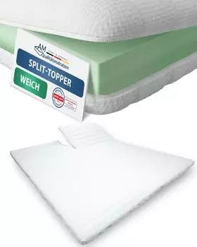 AM Qualit&auml;tsmatratzen Komfort Split Topper 200x220cm, 6cm H&ouml;he, H5 (Split Topper 200x220)