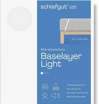 Schlafgut Baselayer Light Molton Matratzenauflage 100x200cm, 100% Baumwolle, wei&szlig; (90997913-0)