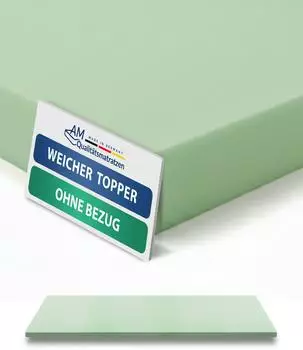 AM Qualit&auml;tsmatratzen Komfortschaum Topper ohne Bezug 90x200cm, H2, 4cm