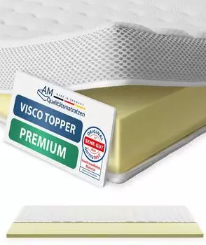 AM Qualit&auml;tsmatratzen Visco Topper viskoelastischer Kern, Tencel-Bezug, 6cm, Oeko-Tex 100