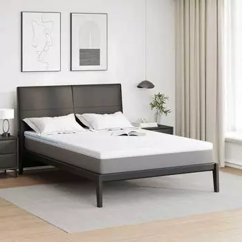 vidaXL Matratzenauflage 140x200cm Jacquard-Stoff, wei&szlig; (4106282)